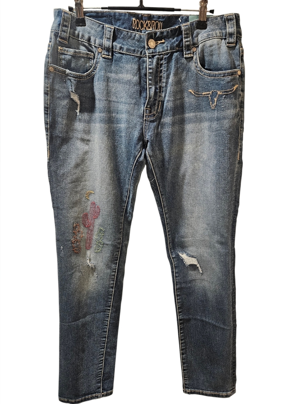 Rock & Roll Denim Slim Skinny Jeans in Faded Blue